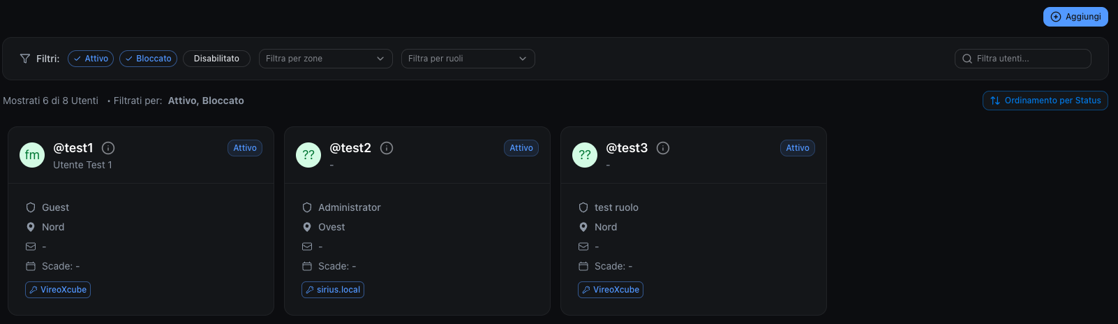 Users page