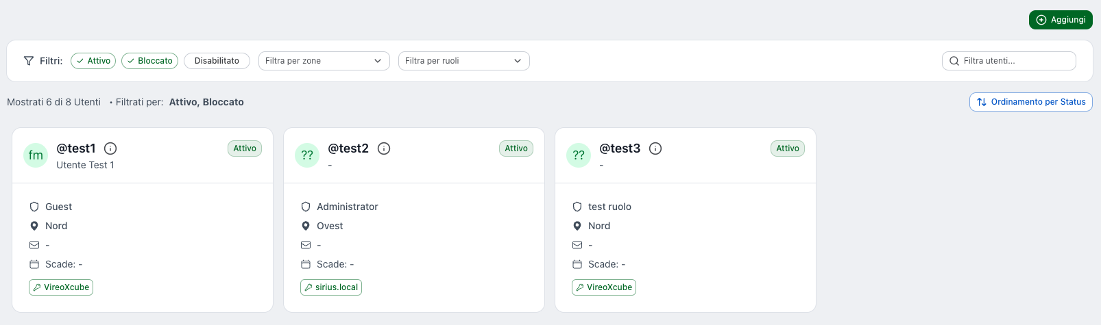 Users page