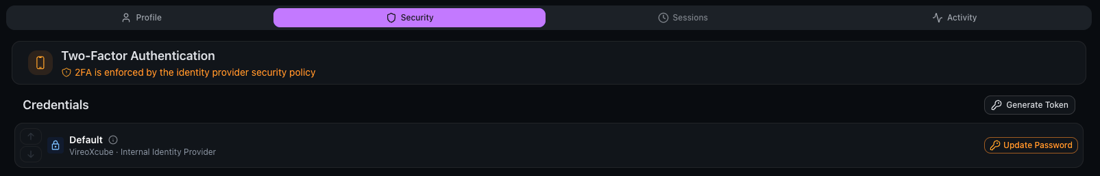 Security tab