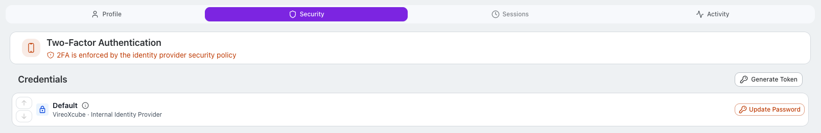 Security tab