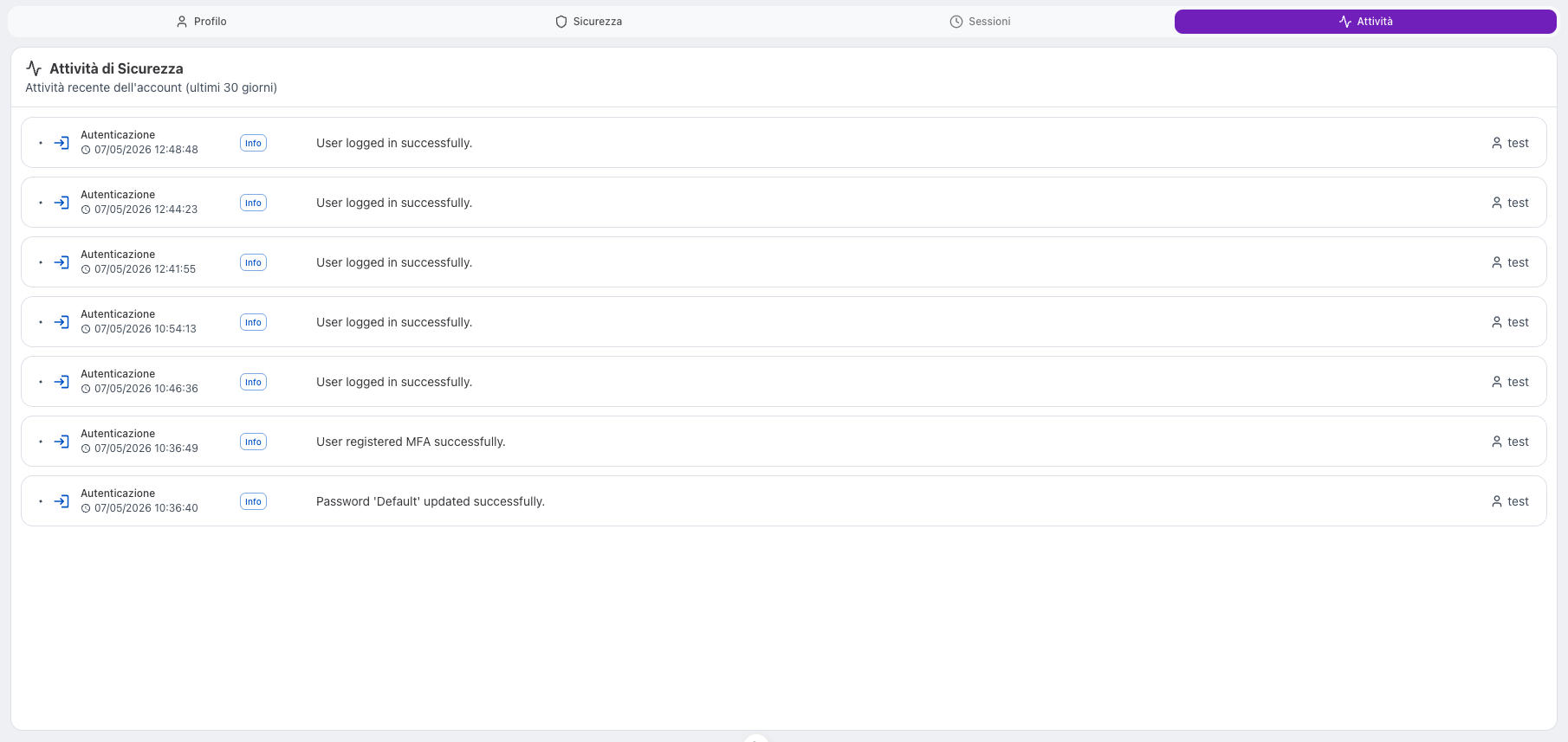 activity tab
