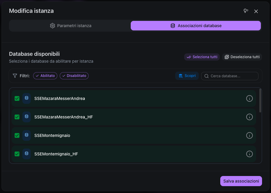 associations tab