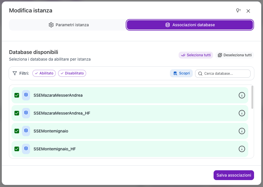 associations tab